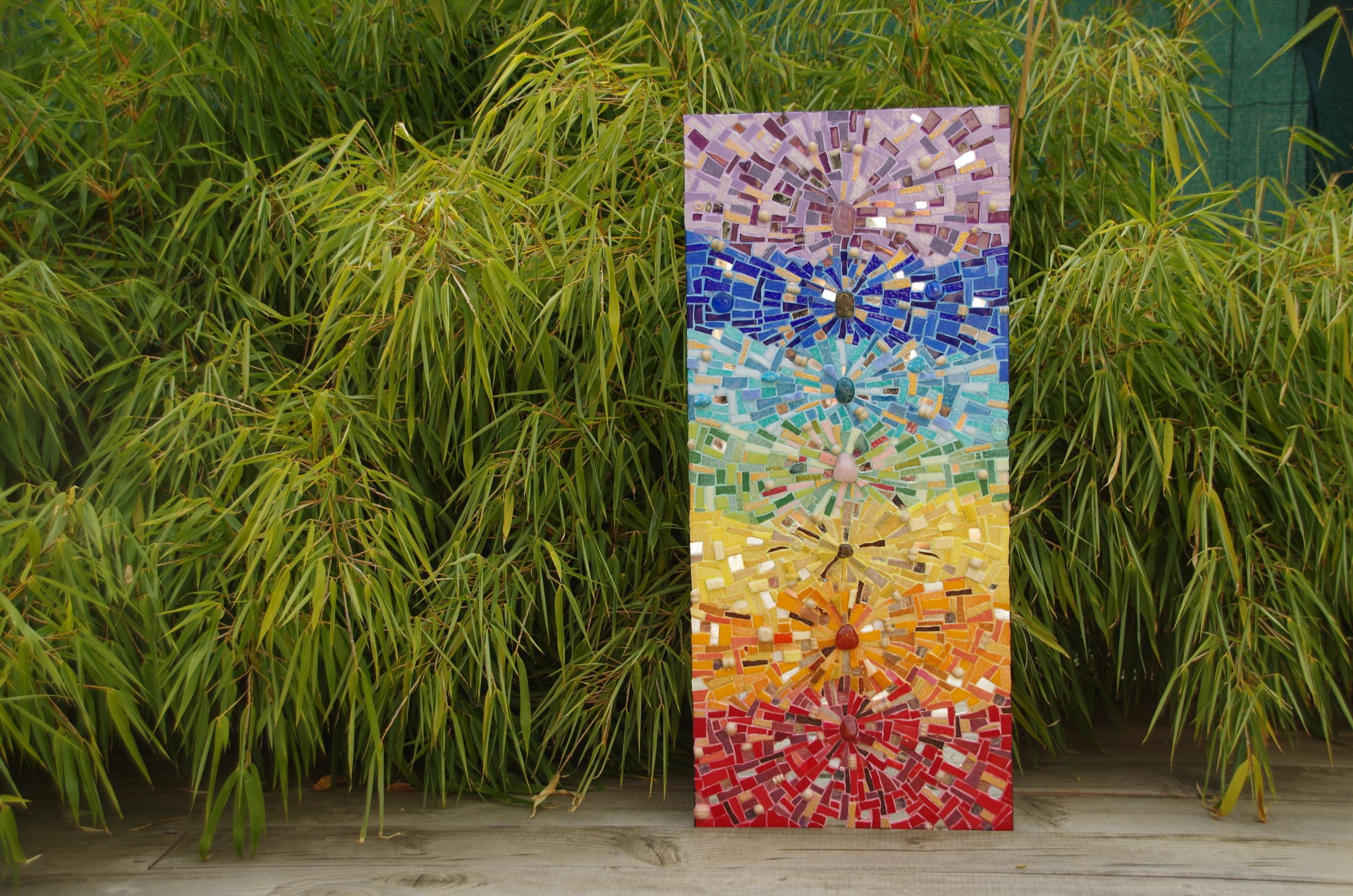Tableau Les 7 Chakras – mosaïque symbolisant l’équilibre énergétique et spirituel du corps